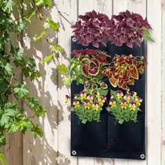 WallGrow 3-Pocket Hanging Grow Bag 8x28 Inch for Herbs & Small Flowers