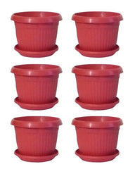 12-Piece 6x6 Inch Pots with Trays Flowering or Seedling Pots for Balcony or Patio Garden