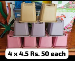 Pack of 50  4x4.5 Inch Square Nursery Pots  Ideal for Nurseries & Gardening Projects