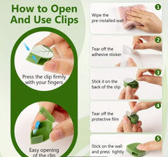 Leaf-Shaped Wall Mounting Adhesive Clips – Self-Adhesive Cable & Plant Vine Organizer