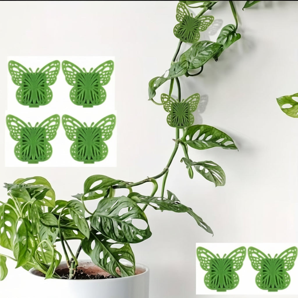 Butterfly-Shaped Wall Mounting Adhesive Clips – Self-Adhesive Plant Vine & Cable Organizer